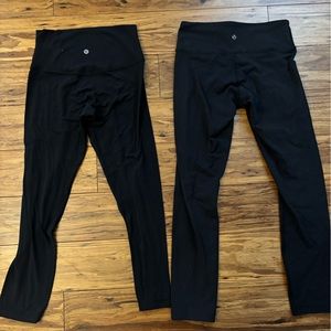 Bundle (2 pairs) size 4 25” high rise black Lululemon leggings
